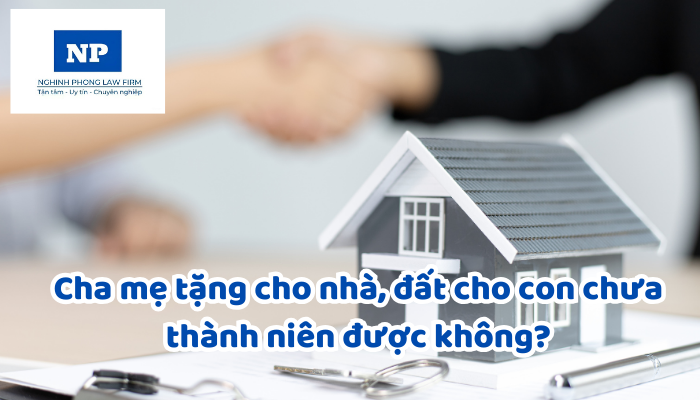 Cha mẹ tặng cho nhà, đất cho con chưa thành niên được không?