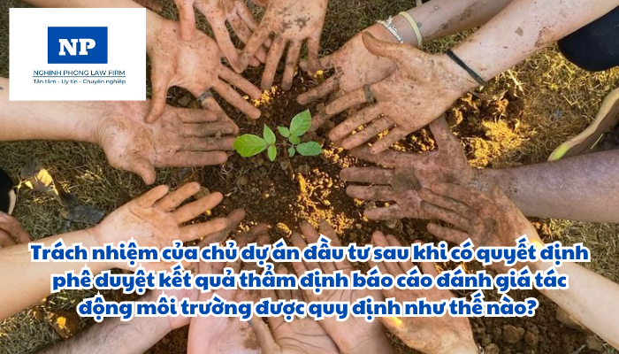Trách nhiệm của chủ dự án đầu tư sau khi có quyết định phê duyệt kết quả thẩm định báo cáo đánh giá tác động môi trường được quy định như thế nào?