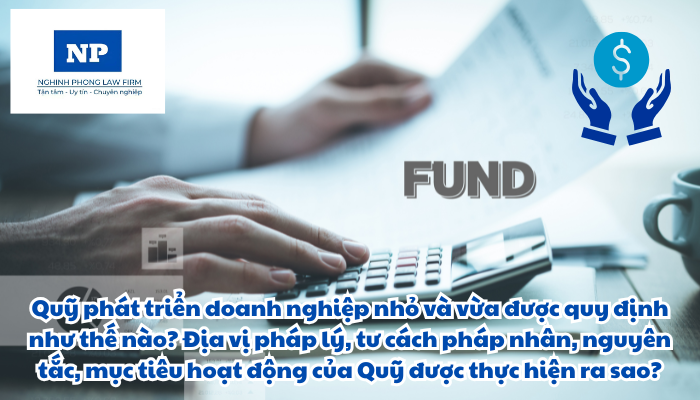Quỹ phát triển doanh nghiệp nhỏ và vừa được quy định như thế nào? Địa vị pháp lý, tư cách pháp nhân của Quỹ và nguyên tắc, mục tiêu hoạt động của Quỹ được thực hiện ra sao?