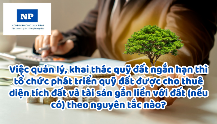 Việc quản lý, khai thác quỹ đất ngắn hạn thì tổ chức phát triển quỹ đất được cho thuê diện tích đất và tài sản gắn liền với đất (nếu có) theo nguyên tắc nào?